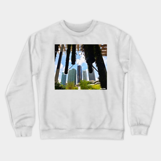 gardens in miami city the landscape of buildings Crewneck Sweatshirt by jorge_lebeau